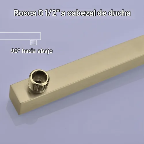 Vista 6 de TRUSTMI Brazo de ducha cuadrado de 16 pulgadas, oro cepillado, extensión