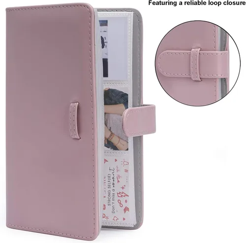 Vista 2 de Álbum de fotos tipo billetera de 2 x 3 pulgadas, compatible con Fujifilm Instax Mini 11, 9, 8, 70, 90, 7S, película de cámara instantánea, álbum