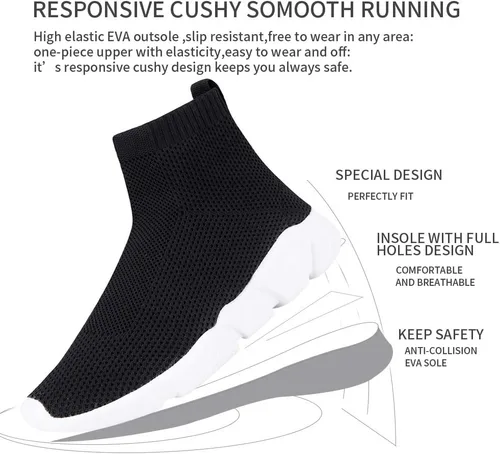 Vista 6 de Women's Slip On Socks Sneakers Walking Shoes Running Tennis Athletic Gym Workout Non Slip Athletic Fashion Sneakers