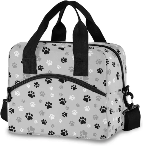 Vista 7 de Lonchera con estampado azteca, lonchera de gran capacidad para hombres y mujeres, bolsa cruzada aislada para el almuerzo reutilizable