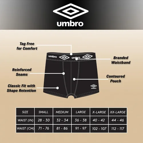 Vista 6 de Umbro Ropa interior para hombre, entrepierna corta de 4 pulgadas, ropa interior de algodón transpirable para hombre, paquete de 6, ropa