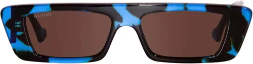 Vista 2 de Gucci GG1331S 004 HavanaBrown Angosto Rectangular 2.126 in Gafas de Sol Hombre, HavanaLogotipo doradoMarrón