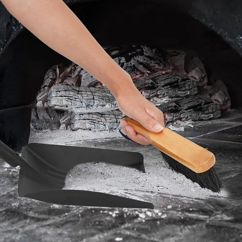 Vista 6 de Juego de pala y cepillo para cenizas para chimenea, pala de carbón y cepillo para hogar, juego de herramientas para chimenea para interiores