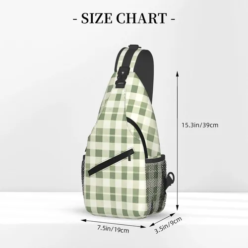 Vista 2 de Small Crossbody Bags for Women Men - Vintage Green Plaid Print Adjustable Shoulder Bag Fanny Packs Belt Sling Bag Crossbody Purses Backpack for