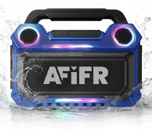 Vista 15 de Altavoz Bluetooth para exteriores AFIFR 160W: IP67 impermeable, 24H, TWS Negro
