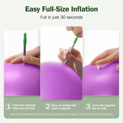 Vista 31 de Slim Panda Pilates Ball, 9 Inch Small Exercise Ball, Anti Burst Mini Yoga Ball for Stability, Workout, Barre, Core Strength, Physical Therapy