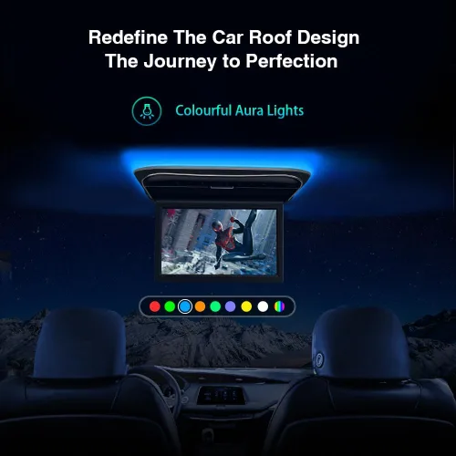 Vista 6 de XTRONS Pantalla de monitor montada en el techo del automóvil de 11.6 pulgadas, pantalla ultrafina abatible para automóvil, reproductor de video