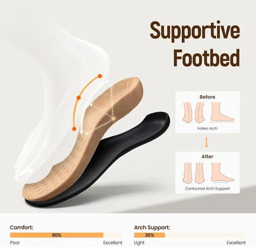 Vista 5 de Athlefit - Sandalias ortopédicas con soporte de arco para mujer, cómodas, con correa en T, sandalias casuales planas con soporte ortopédico