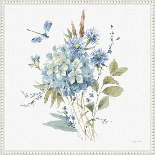Vista 15 de Amanti Art Lisa Audit - Lienzo enmarcado para pared, 16 x 16 pulgadas, azul bohemio 04A (Ramo de flores) por Lisa Audit, lienzo enmarcado