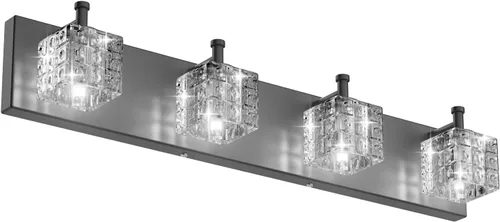 Vista 8 de Ralbay Luz de Tocador Negra 3 Luces Cristal Moderno Negro Mate Accesorios de Iluminación para Baño Accesorios de Luz de Tocador de Baño de Cristal