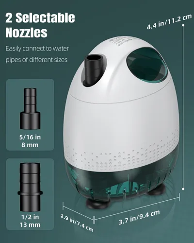 Vista 6 de Pawfly Bomba de agua sumergible de 230 GPH de 12 W, bomba de fuente portátil pequeña con elevación de 3.3 pies de altura ultra silenciosa bomba