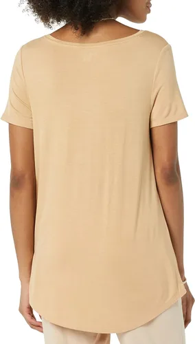Vista 3 de Tienda Essentials Túnica de manga corta con escote redondo para mujer, paquete de 2