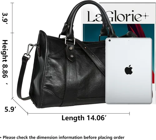 Vista 3 de Iswee Bolso de mano para mujer, bolso de hombro genuino, bolsos de cuero Hobo, bolsos cruzados, bolso vintage