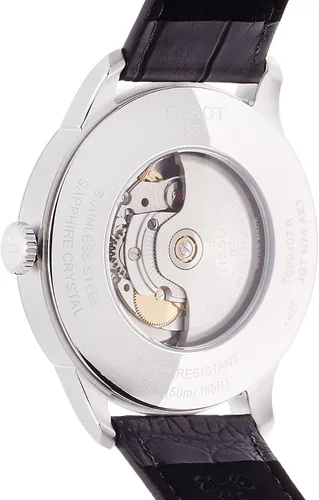 Vista 2 de Tissot Chemin des tourelles Powermatic 81 SwissReloj automático para hombre de acero inoxidable y cuero reloj casual color negro