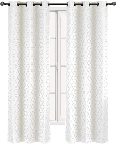 Vista 12 de Panel de cortina para oscurecimiento de ventana, con arandela, en tejido jacquard, paneles en par, juego de 2 paneles de Willow Jacquard