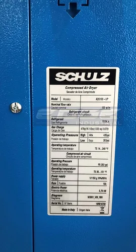 Vista 6 de SCHULZ SECADOR DE AIRE REFRIGERADO PARA COMPRESOR DE AIRE, SISTEMAS DE AIRE COMPRIMIDO, 100 CFM, BUENO PARA COMPRESORES DE 20HP Y 25HP