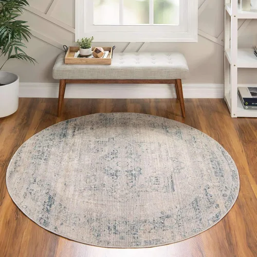 Vista 17 de Unique Loom Noble Collection - Alfombra de área - Victoria (2' 2" x 3' 1" Rectángulo, Gris/Azul)
