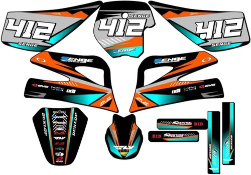Vista 6 de Kit de base gráfica SX 50 Surge Black Senge 1998-2001 compatible con KTM