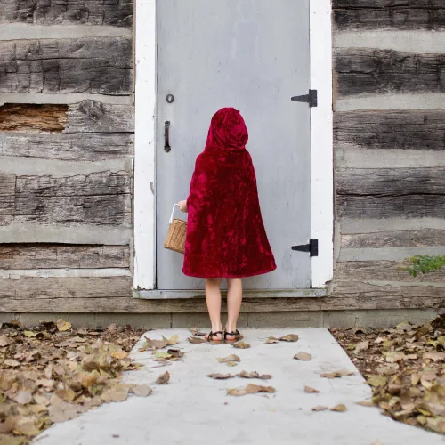 Vista 6 de Capa de Caperucita Roja de lujo para disfraz de niños