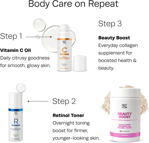 Vista 8 de Hot Vita Vitaminas para el cabello, la piel y las uñas, suplemento de biotina, colágeno y vitamina C para apoyo inmunológico, fuerza de uñas
