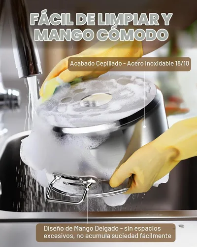 Vista 6 de Cooks Standard Olla de Caldo de 6 Cuartos con Tapa, Stockpot Profesional de Acero Inoxidable 18/10 Horno Holandés Cacerola Olla de Cocina, Ollas