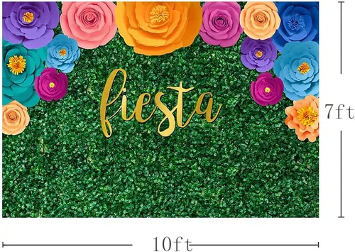 Vista 5 de Sendy Telón de fondo de fiesta mexicana de 10 x 7 pies para fotografía, festival, fiesta de cumpleaños, suministros de decoración de Cinco de Mayo
