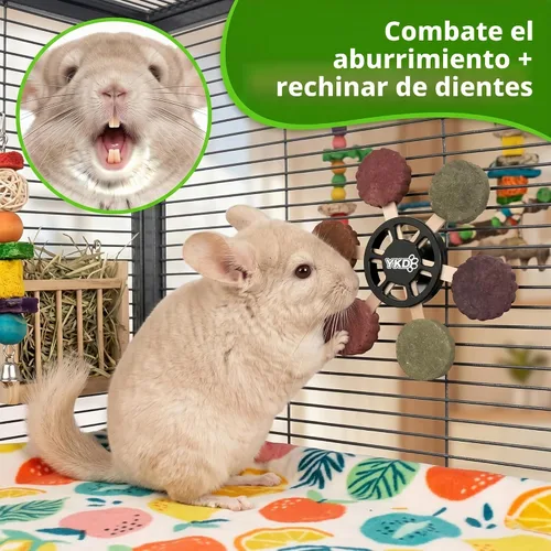Vista 5 de YKD Juguetes masticables Chinchilla, juguetes giratorios giratorios + 12 Negro - Juguete de aleación de aluminio