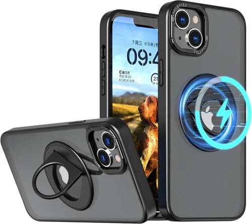 Vista 9 de ZCDAYE Funda para iPhone 13 Pro Max con soporte, iPhone 13 Pro Max, funda magnética para teléfono con soporte giratorio invisible, carga