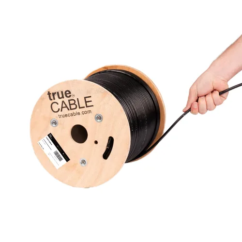 Vista 12 de TRUE CABLE Cable Ethernet Cat6 a granel para exteriores, blindado F/UTP, 500 pies, negro, resistente a los rayos UV, chaqueta OSP, cobre sólido