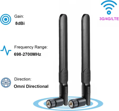 Vista 3 de Omni Direccional 4G LTE Cellular SMA Antena macho compatible con Spypoint LM2 Flex-S Flex-M Flex-Plus Trail Camera Moultrie Spartan Loatos Trail