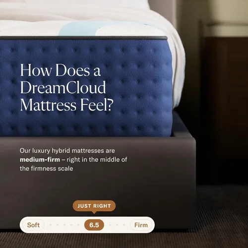 Vista 4 de DreamCloud Colchón Premier tamaño queen de 13 pulgadas, espuma viscoelástica híbrida lujosa, capas prémium para aliviar la presión, colchón en una