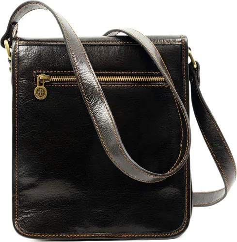Vista 4 de Bolso bandolera de cuero para hombre, bolso cruzado hecho a mano, bolso de hombro, resistencia al tiempo