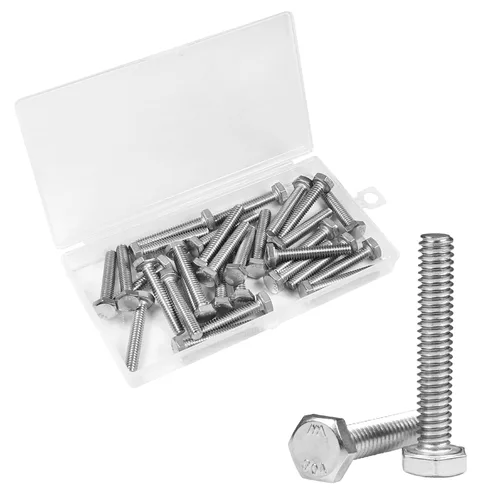 Vista 11 de 30 tornillos hexagonales de 1/4-20 x 1-1/4 pulgadas, tornillos de cabeza hexagonal de 1/4 a 20, acero inoxidable 304, accionamiento hexagonal