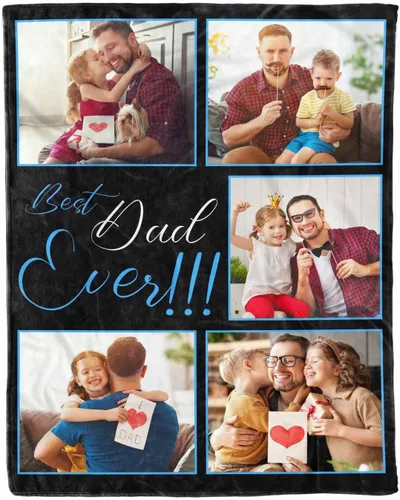 Vista 10 de D-Story Mantas para papá, manta de regalo personalizada de hija, manta para el Día del Padre, regalos para papá de parte de la hija, manta con fotos