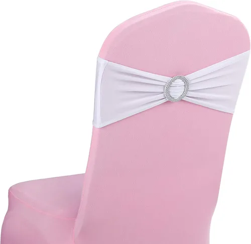 Vista 18 de Peomeise - 25 bandas elásticas de elastano negro para sillas con hebilla deslizante, para decoración de bodas y fiestas