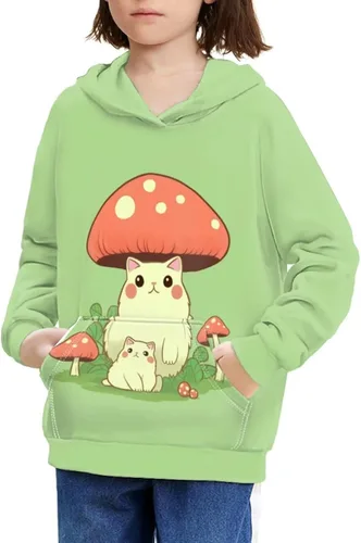 Vista 40 de Ystardream - Sudaderas para niñas adolescentes con bolsillo, sudaderas de manga larga para niños 0 Lindo Axolotl Rosa