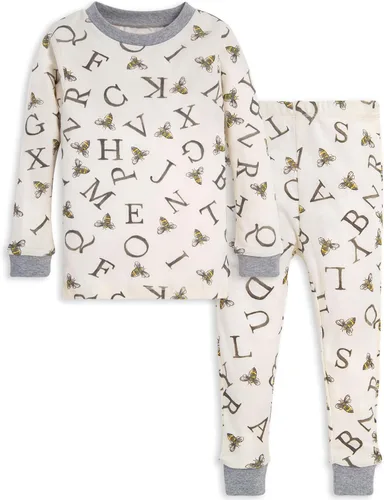 Vista 39 de Burt's Bees Baby Pijama de algodón orgánico para niños, conjunto de pijama Paquete de 1 temporada de Apple