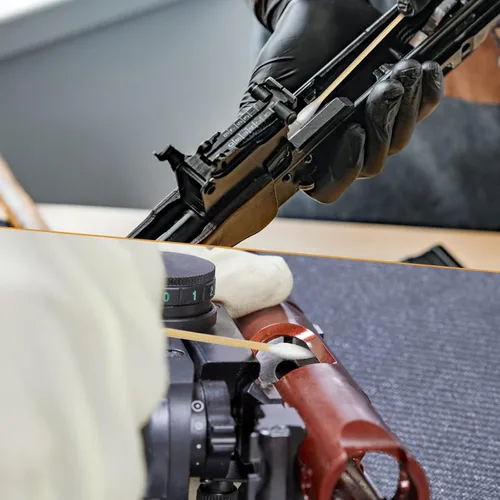 Vista 5 de Hisopos de limpieza de armas, puntas dobles, palitos de bambú de 6 pulgadas para limpieza y mantenimiento de pistolas, rifles y pistolas