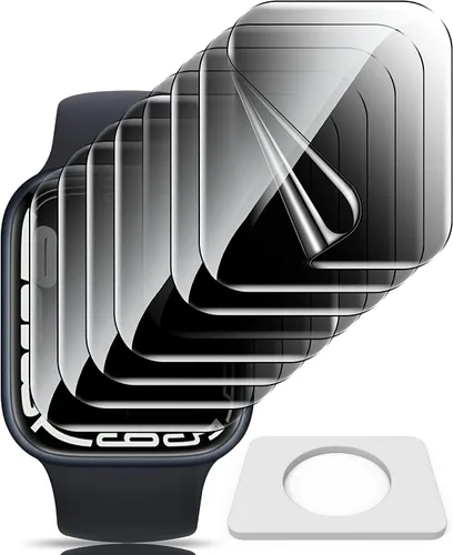 Vista 9 de UniqueMe Paquete de 6 protectores de pantalla de privacidad de TPU compatibles con Apple Watch de 1.575 pulgadas, película flexible mejorada