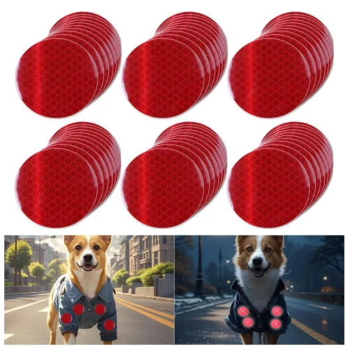 Vista 103 de Pegatinas reflectantes 1 pulgada de diámetro Redondas Reflectoras, Cinta adhesiva impermeable al aire libre de alta visibilidad (80 piezas)