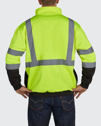 Vista 2 de Utility Pro UPA542-M UPA542 - Sudadera de poliamida de alta visibilidad con cremallera de 1/4 con protector de tela de teflón Dupont