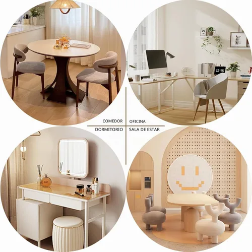 Vista 7 de Juego de 2 Sillas de Comedor de Terciopelo, Sillas Tapizadas para Comedor con Patas de Metal, Sillas de Comedor Modernas 2, Sillas Modernas de Beige