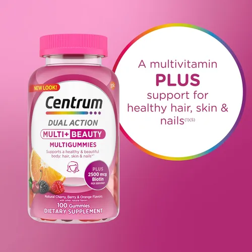 Vista 22 de Centrum MultiGummies, Multi + Beauty, 100