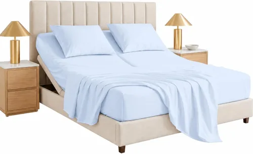 Vista 25 de SGI bedding Sábana Queen de 28" con Parte Superior Dividida Flex Head, 100% Algodón Egipcio, Cuenta de Hilos 1000, Sábana Superior Flex para Cama