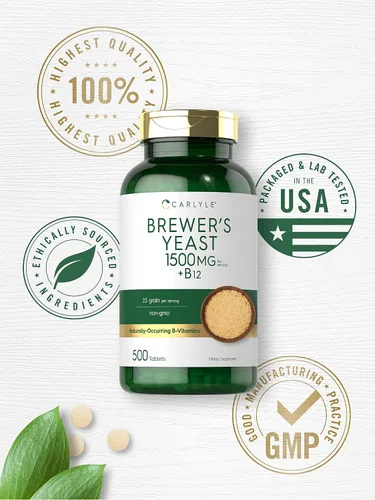 Vista 5 de Carlyle Brewers - Tabletas de levadura con vitamina B12 1500 mg 500