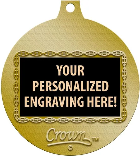 Vista 2 de 13.1 Medallas, 2 "Medalla de Oro Media Maratón Premio con Grabado Personalizado Gratis