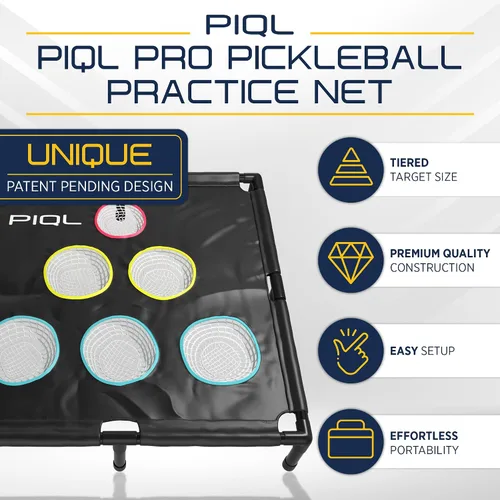 Vista 3 de Pro Pickleball Target Net – Equipo de práctica de pickle ball y juegos sociales, sistema de objetivo, práctica de almohadilla de inmersión