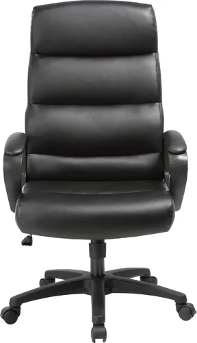 Vista 3 de Lorell Silla ejecutiva de cuero negro con respaldo alto Soho
