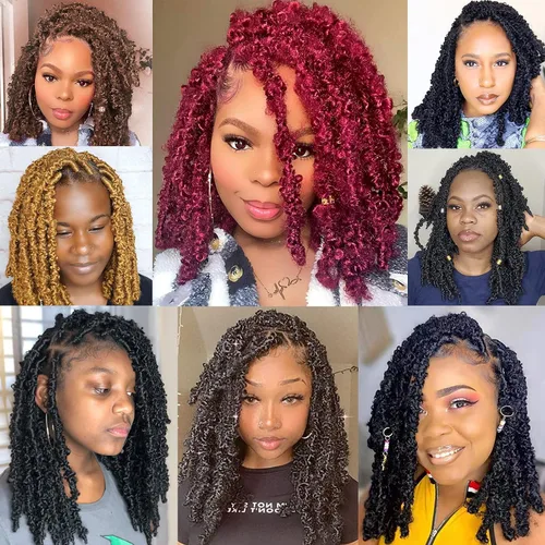 Vista 6 de Leeven Cabello de ganchillo de 12 pulgadas de color marrón mariposa 30#