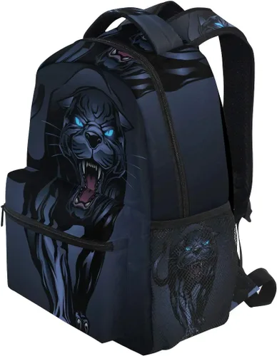 Vista 3 de Roaring Panther Mochila escolar Mochila de viaje para niños estudiantes, Patrón 1, Mochilas Daypack